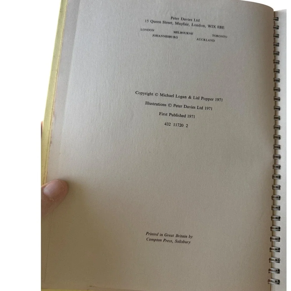 Tomorrow's Dinner‎ Cooked Tonight Logan Popper 1971 Vintage Cookbook Cottagecore